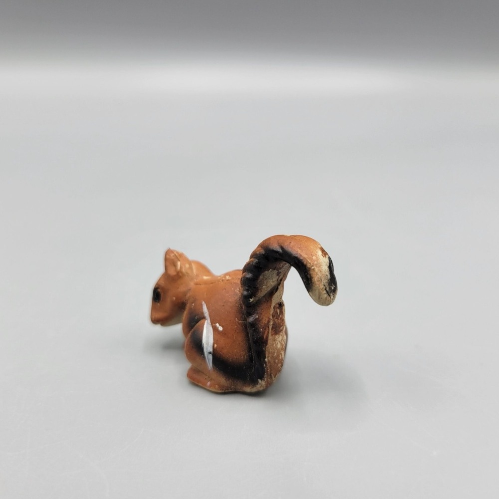 Vintage Brown Ceramic Squirrel Figurine Miniature Animal Decor Collectible 1" - Picture 6 of 9